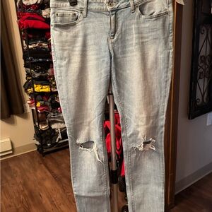 Lucky Lolita Brand Light Blue Ripped Skinny Jeans